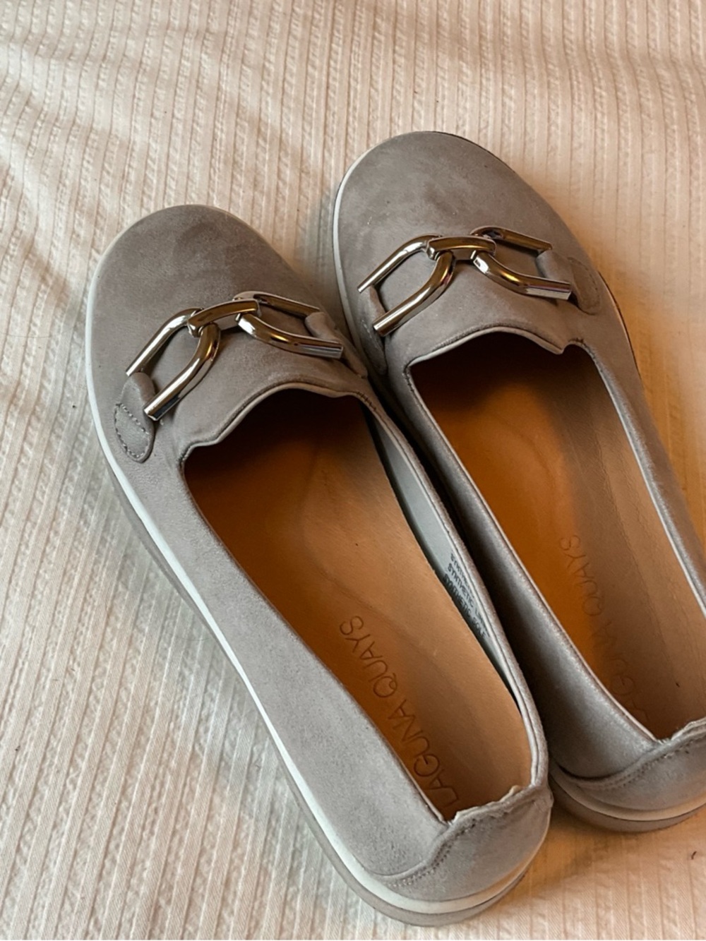 Women's Slip-On Grey Loafers with Horsebit Detail size 37